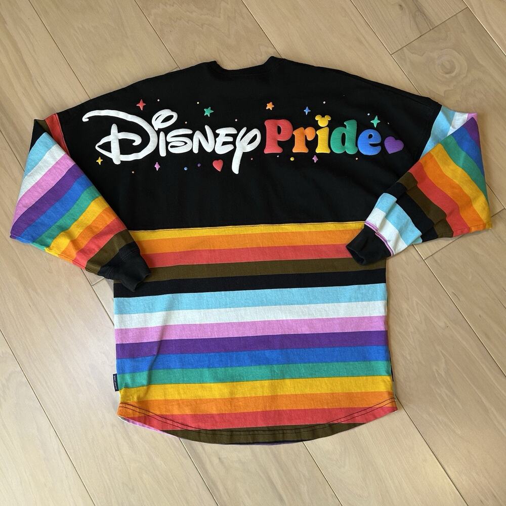 Disney Pride Collection Spirit Jersey Striped Tee Long Sleeve Size Small